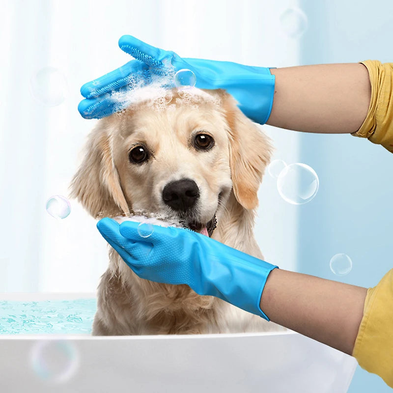 Soft Silicone Pet Scrubber Glove - My Pet Shop