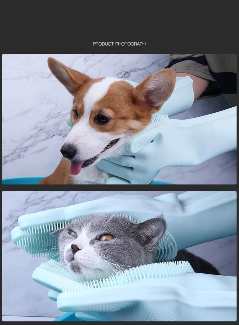 Soft Silicone Pet Scrubber Glove - My Pet Shop