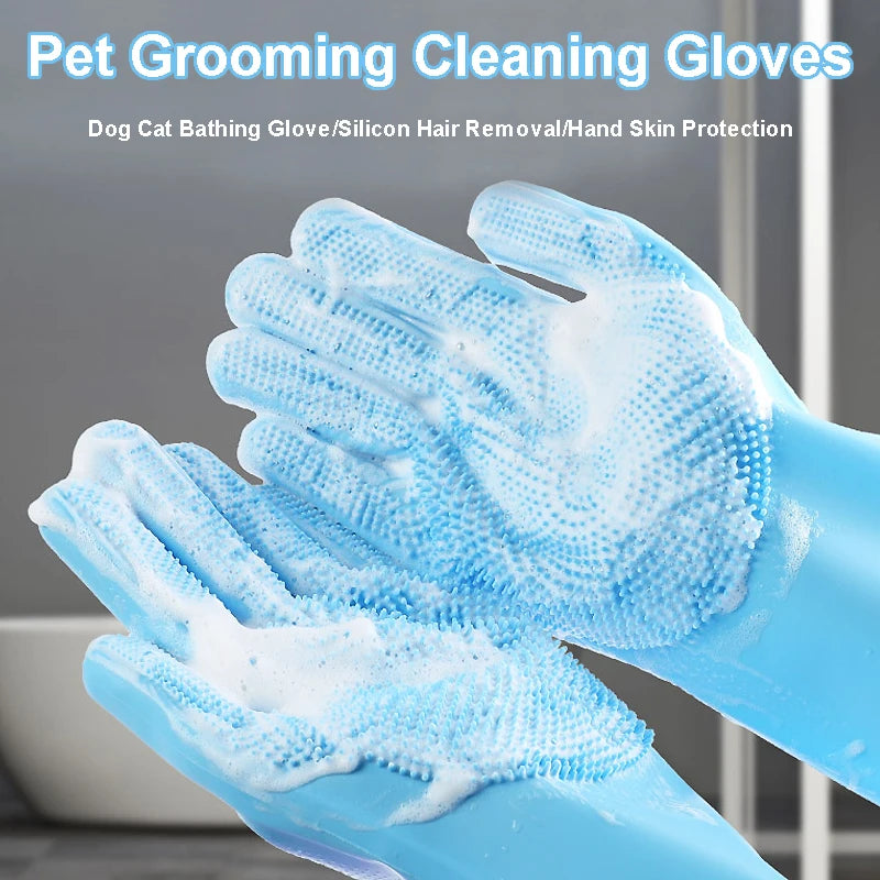Soft Silicone Pet Scrubber Glove - My Pet Shop