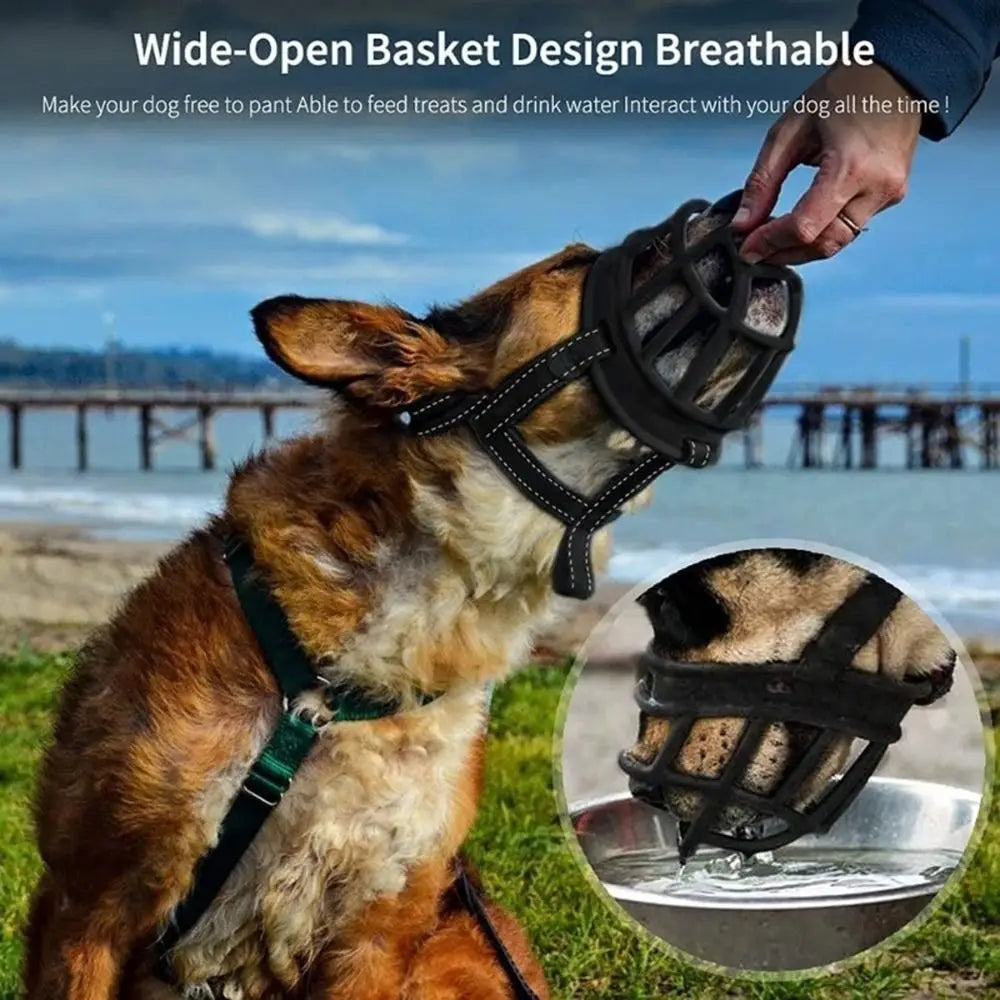 Adjustable Anti-Biting Dog Muzzle Cover With Strip - My Pet Shop