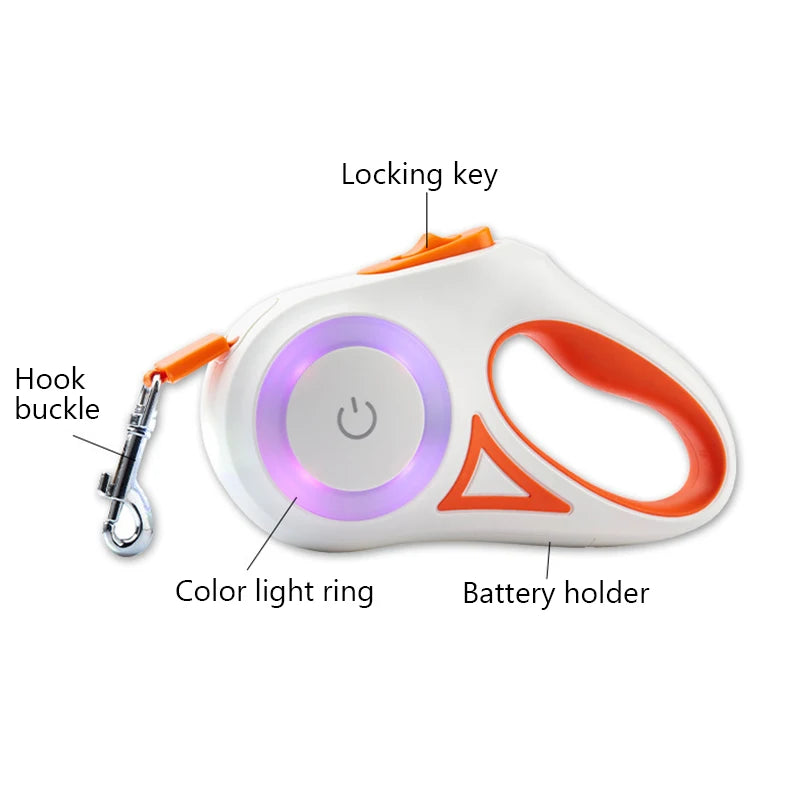 Automatic Retractable Dog Leash with Led - My Pet Shop