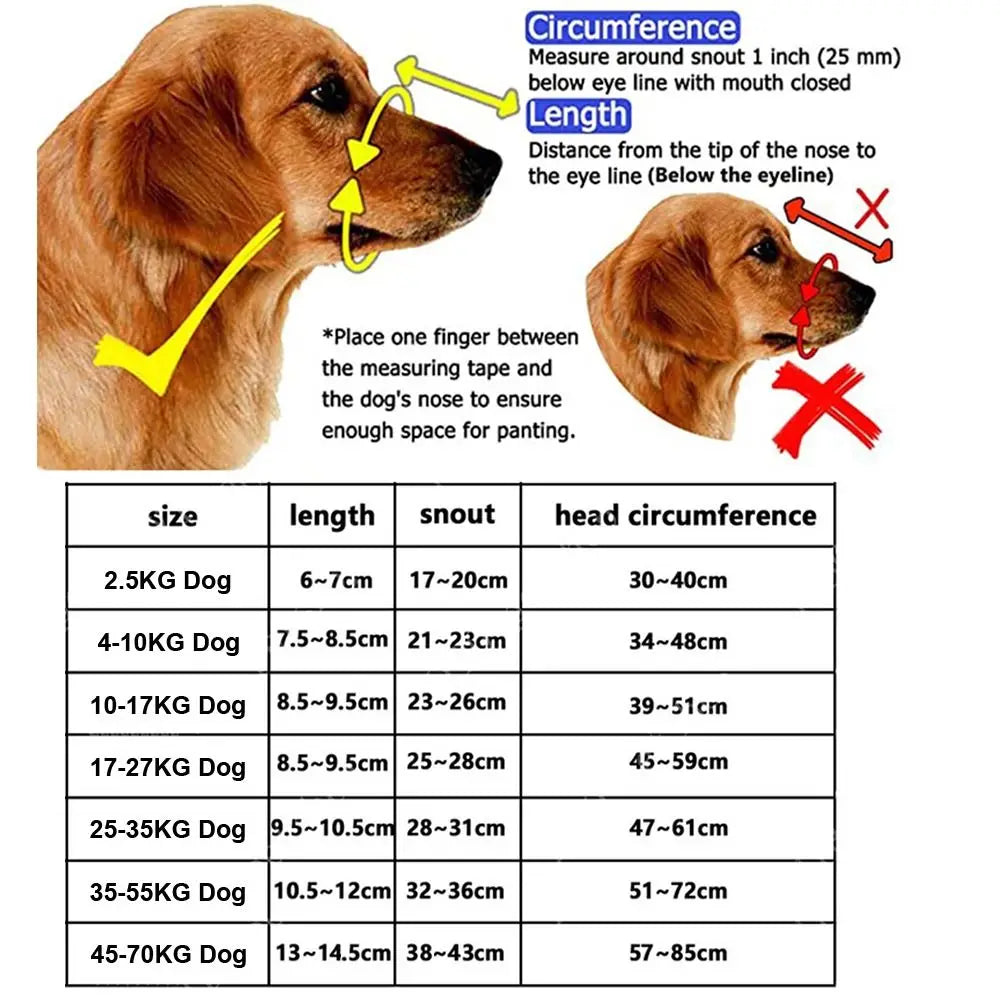 Adjustable Anti-Biting Dog Muzzle Cover With Strip - My Pet Shop