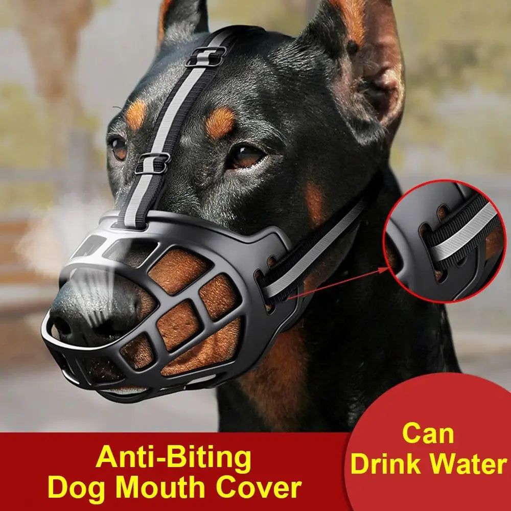 Adjustable Anti-Biting Dog Muzzle Cover With Strip - My Pet Shop