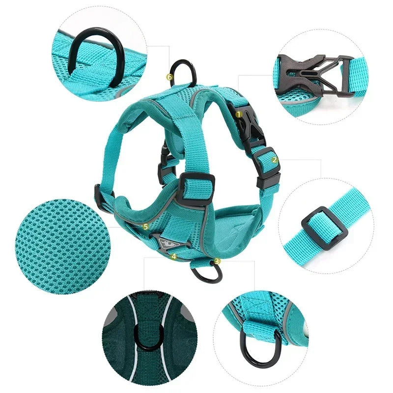 Adjustable No Pull Pet Dog Harness and Leash Set - My Pet Shop